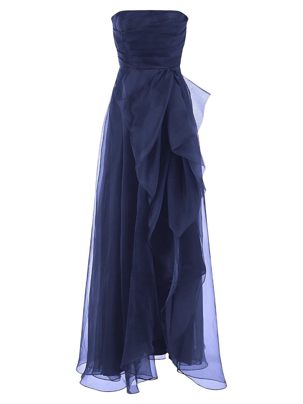 Theia Teresa Strapless Draped Tulle Gown - 14